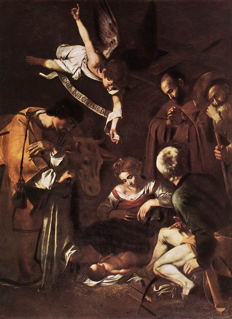 natività con i santi lorenzo e Francesco d'assisi Caravaggio