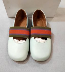 BALLERINE PELLE VERDE ACQUA PEPE NUOVE