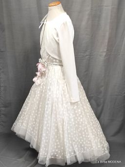 ABITO CERIMONIA  100% SETA + CINTURA SWAROVSKY + SCALDACUORE MONNALISA
