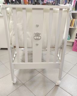 LETTINO CO - SLEEPING BIANCO + MATERASSO E RIVESTIMENTO TESSILE ERBESI