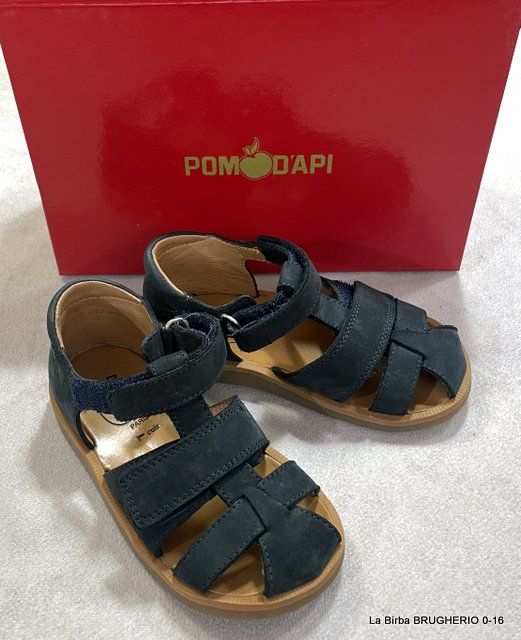 SANDALI PELLE POM D API SEMICHIUSI
