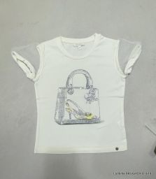 MAGLIA M/C MISS GRANT CON STRASS E APPLICAZIONI