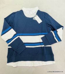 MAGLIONE COLLO CAMICIA COMBINATO PRIMIGI NUOVO