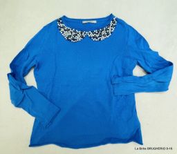 MAGLIONE COTONE VIAELISA C/PERLE STRASS