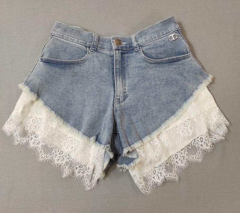 SHORT JEANS C/PIZZO TWINSET