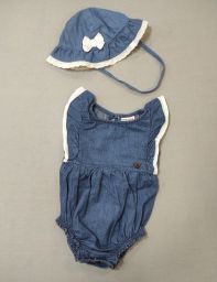 PAGLIACCETTO JEANS C/SANGALLO E CAPPELLINO PRENATAL