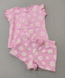 COMPLETO ROSA MARGHERITE MAGLIA M/C + SHORT PRENATAL