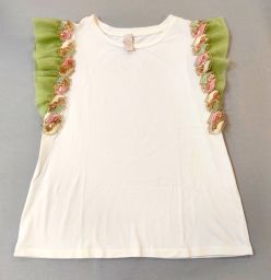 MAGLIA C/MANICHE PIZZO E APPLICAZIONI G TWO