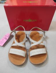 SANDALI PELLE GLITTER C/CINTURINO POM D API