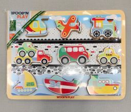 PUZZLE INCASTRI MEZZI DI TRASPORTO WOOD'N PLAY NUOVO