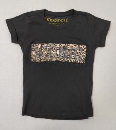 MAGLIA M/C NERA C/APPLICAZIONI HAPPINESS