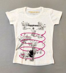 MAGLIA M/C C/APPLICAZIONI HAPPINESS