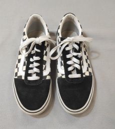 SNEAKERS TELA SCACCHI  C/LACCI VANS