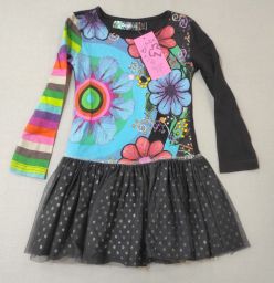 ABITO M/L C/TULLE DESIGUAL
