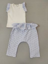 MAGLIA M/C COSTINE + PANTALONI SANGALLO BISOUS