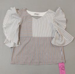 TOP RIGATO CON MANICHE VOLANT DONDUP