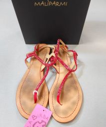 SANDALI C/PERLINE ROSSE MALIPARMI