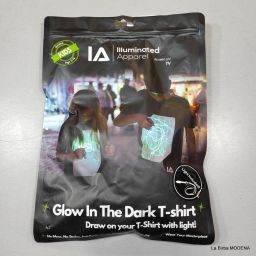 T-SHIRT INTERATTIVA VERDE FLUORESCENTE ILLUMINATED APPAREL NUOVA