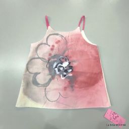 BLUSA CANOTTA DIPINTA BIANCALATTE