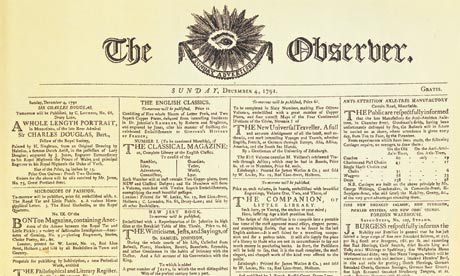 Il primo numero del The Observer